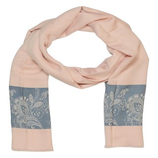 Silk Border Stole-Pink Color 
